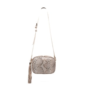 Bandolera Quirelli para Mujer con Correa Ajustable Estilo 020102 Serpiente Gris