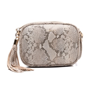 Bandolera Quirelli para Mujer con Correa Ajustable Estilo 020102 Serpiente Gris