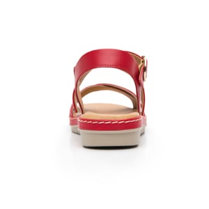 Sandalia Confort Casual Flexi para Mujer 100% Piel Estilo 100227 Carmin