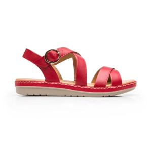 Sandalia Confort Casual Flexi para Mujer 100% Piel Estilo 100227 Carmin