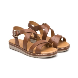 Sandalia Confort Casual Flexi para Mujer 100% Piel Estilo 100227 Tan