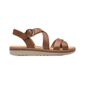 Sandalia Confort Casual Flexi para Mujer 100% Piel Estilo 100227 Tan