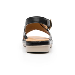Sandalia Confort Casual Flexi para Mujer 100% Piel Estilo 100233 Negro
