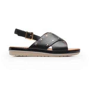 Sandalia Confort Casual Flexi para Mujer 100% Piel Estilo 100233 Negro