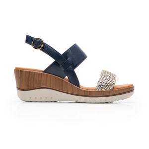 Sandalia De Plataforma Flexi para Mujer Estilo 113325 Marino