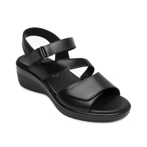 Sandalia Cuña Baja Flexi para Mujer Estilo 116023 Negro