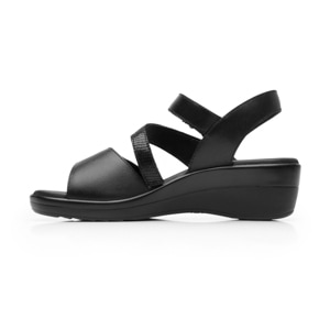 Sandalia Cuña Baja Flexi para Mujer Estilo 116023 Negro