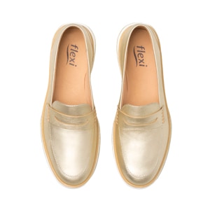 Loafer Casual Flexi para Mujer Estilo 119303 Dorado