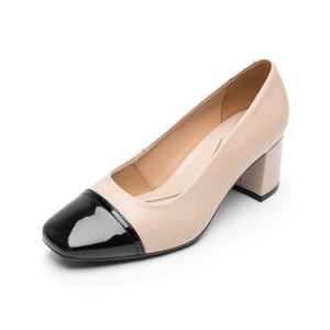 Zapatilla Punta Cuadrada Flexi para Mujer Estilo 119705 Beige