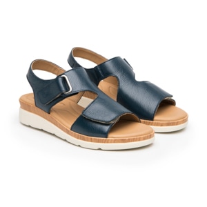 Sandalia Cuña Confort Flexi para Mujer Estilo 124210 Marino