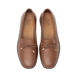 Mocasín Herraje Flexi para Mujer con Doble Plantilla Estilo 124505 Tan
