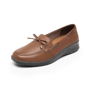 Mocasín Herraje Flexi para Mujer con Doble Plantilla Estilo 124505 Tan