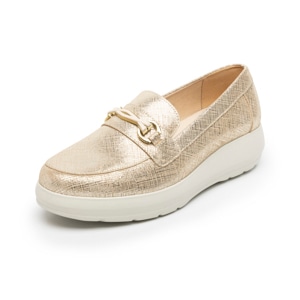 Mocasín Herraje Flexi para Mujer con Suela Extra Ligera Estilo 126706 Oro