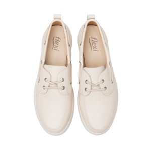 Mocasín Agujetas Flexi para Mujer con Suela Extra Ligera Estilo 126708 Beige