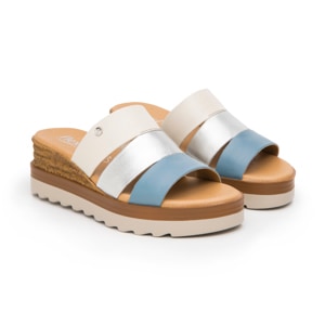 Sandalia De Plataforma Flexi para Mujer Estilo 127705 Azul Multicolor