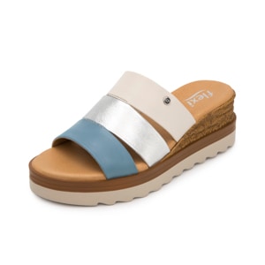 Sandalia De Plataforma Flexi para Mujer Estilo 127705 Azul Multicolor