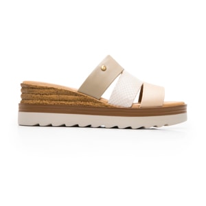 Sandalia De Plataforma Flexi para Mujer Estilo 127705 Beige Multicolor