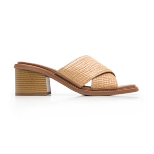 Sandalia Tacón Medio Flexi para Mujer Estilo 128406 Camel