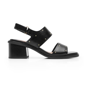Sandalia Tacón Medio Flexi para Mujer Estilo 128407 Negro