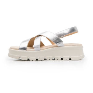 Sandalia Plataforma Casual Flexi para Mujer Estilo 128513 Plata