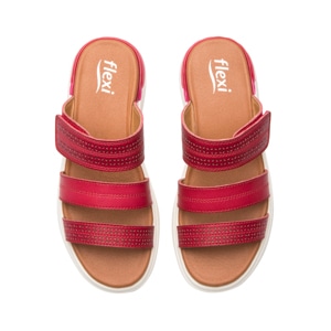 Sandalia De Confort Flexi para Mujer Estilo 129404 Rojo