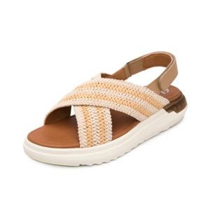 Sandalia De Confort Flexi para Mujer Estilo 129405 Beige