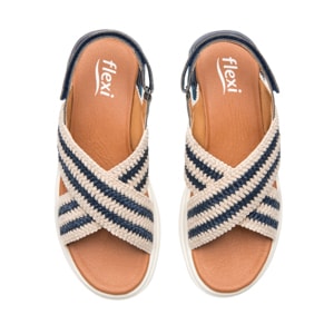 Sandalia De Confort Flexi para Mujer Estilo 129405 Marino