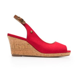 Zapatilla Boca De Pescado Flexi para Mujer Estilo 129605 Rojo