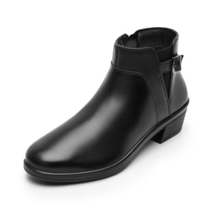 Botín Confort Cuña Flexi para Mujer con Amortiguamiento y Cierre Interno Estilo 130004 Negro