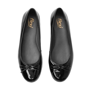 Balerina Casual Flexi para Mujer con Amortiguamiento Estilo 130802 Negro Charol