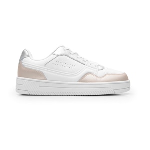 Sneaker Casual Flexi para Mujer Estilo 131601 Blanco-Plata-Oro Rosa