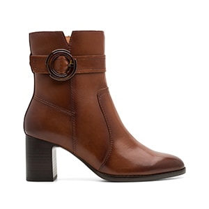 Botín Puntal De Tacón Exclusivo Flexi para Mujer Estilo 132402 Dark Cognac