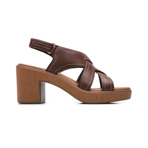 Sandalia Tacón Medio Flexi para Mujer Estilo 133504 Café