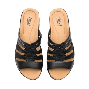 Sandalia Cuña Confort Flexi para Mujer Estilo 133701 Negro