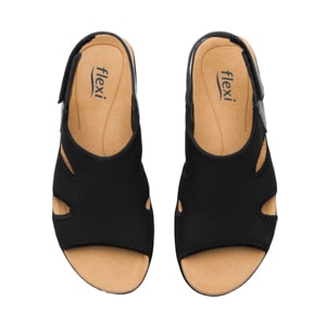 Sandalia Cuña Confort Flexi para Mujer Estilo 133703 Negro