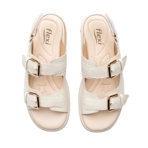 Sandalia Casual Chunky Flexi para Mujer Estilo 133805 Hueso