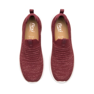Sneaker Urbano Slip On Flexi para Mujer Estilo 135201 Burgundy