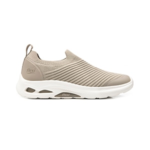 Sneaker Tejido Slip On Flexi para Mujer Estilo 135203 Beige