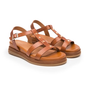 Sandalia De Plataforma Flexi para Mujer Estilo 135302 Tan