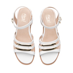 Sandalia De Plataforma Flexi para Mujer Estilo 135601 Blanco
