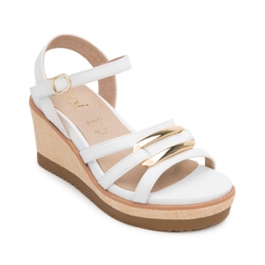 Sandalia De Plataforma Flexi para Mujer Estilo 135601 Blanco