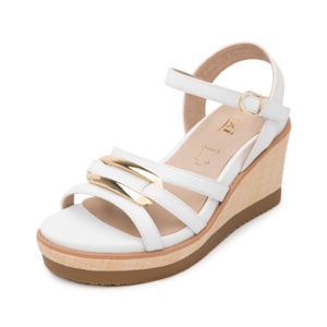 Sandalia De Plataforma Flexi para Mujer Estilo 135601 Blanco