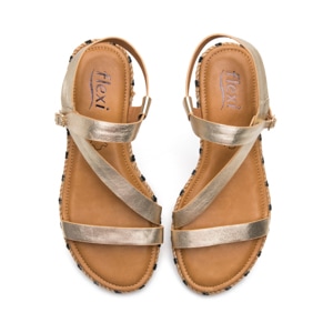 Sandalia Casual Flexi para Mujer Estilo 135701 Dorado