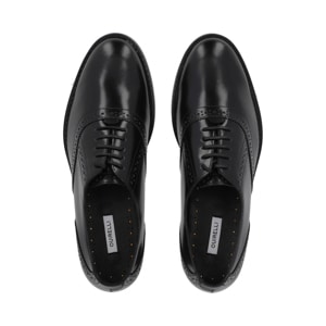 Derby casual en piel color negro Quirelli estilo 301201