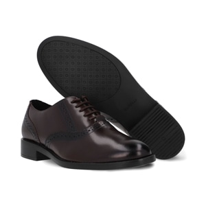 Derby casual en piel color vino Quirelli estilo 301201