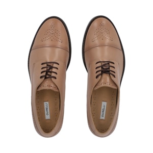 Oxford casual en piel color nude Quirelli estilo 301202