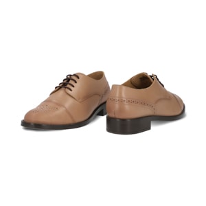 Oxford casual en piel color nude Quirelli estilo 301202