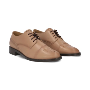Oxford casual en piel color nude Quirelli estilo 301202