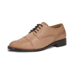 Oxford casual en piel color nude Quirelli estilo 301202
