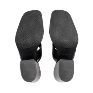 Sandalia Tacón Medio Quirelli para Mujer Estilo 302604 Negro